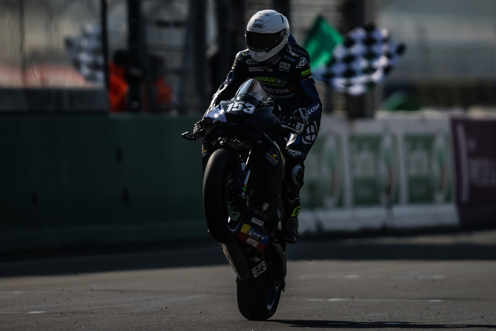 Former MotoAmerica regular Valentin Debise (153) celebrates one of his four race victories at Le Mans. Photo courtesy Team33accessoires.fr by VRT81.