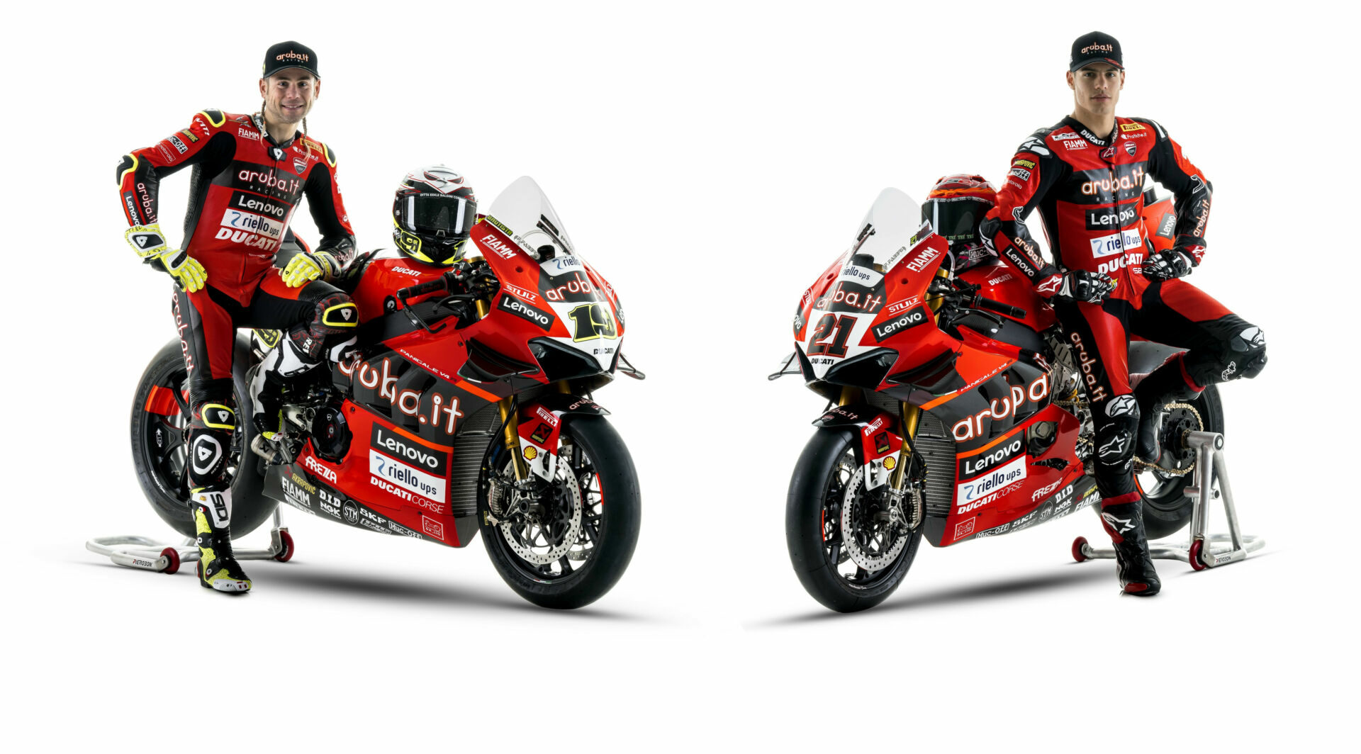 Aruba.it Racing Ducati's Alvaro Bautista (left) and Michael Ruben Rinaldi (right). Photo courtesy Ducati.