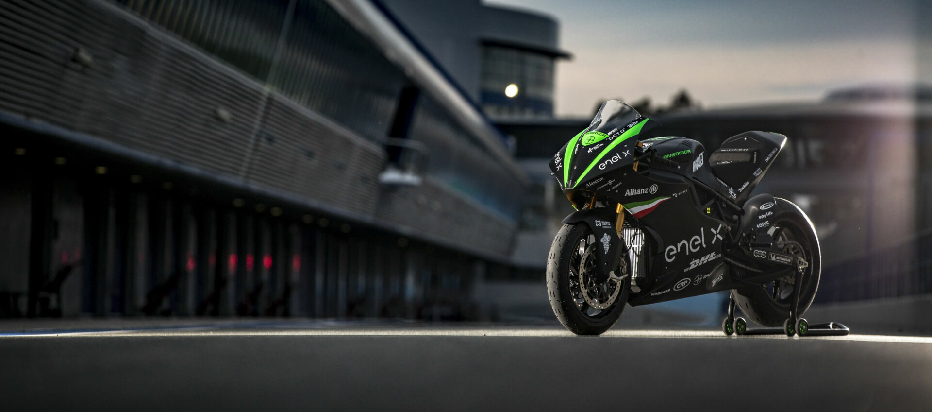 An Energica MotoE electric racebike. Photo by Jesus Robledo, courtesy Energica.