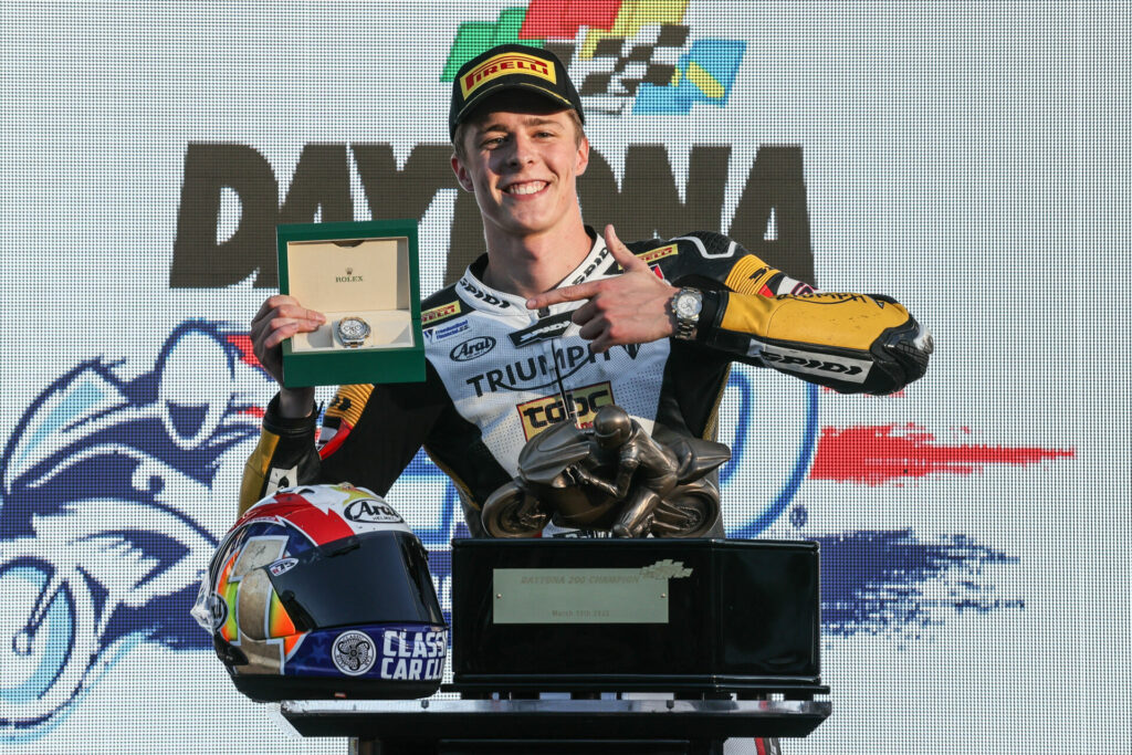 For the second consecutive year, Brandon Paasch collected the victory and Rolex watch. Photo by Brian J. Nelson, courtesy Pirelli.