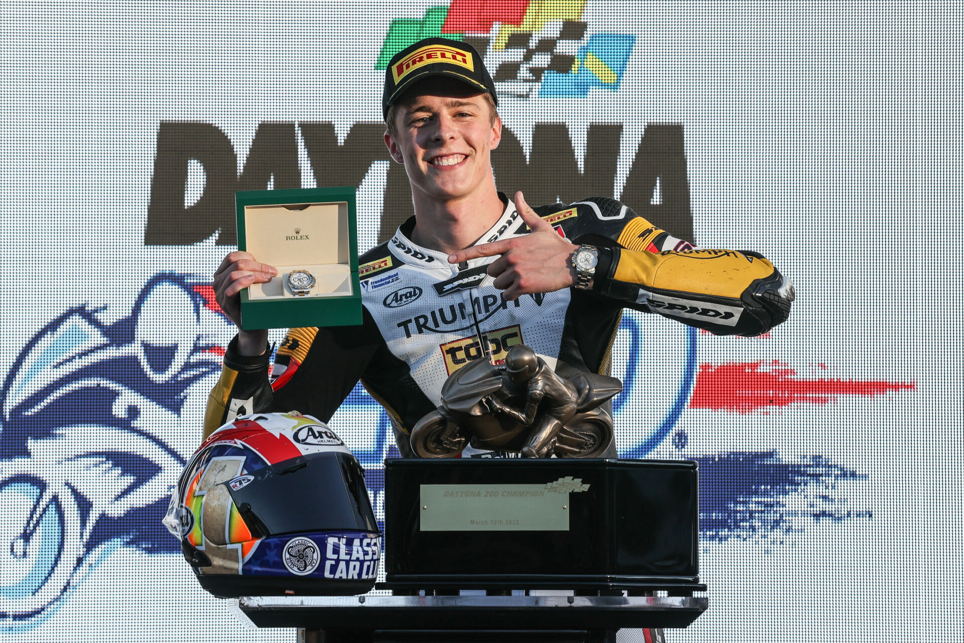 For the second consecutive year, Brandon Paasch collected the victory and Rolex watch. Photo by Brian J. Nelson, courtesy Pirelli.