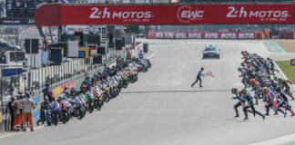 The start of the 2022 Le Mans 24-Hours, an FIM Endurance World Championship race. Photo courtesy FIM EWC Press Office.
