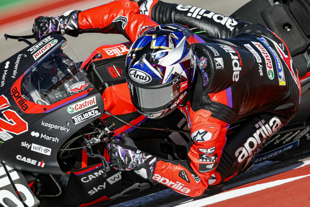 Maverick Vinales (12). Photo courtesy Aprilia.