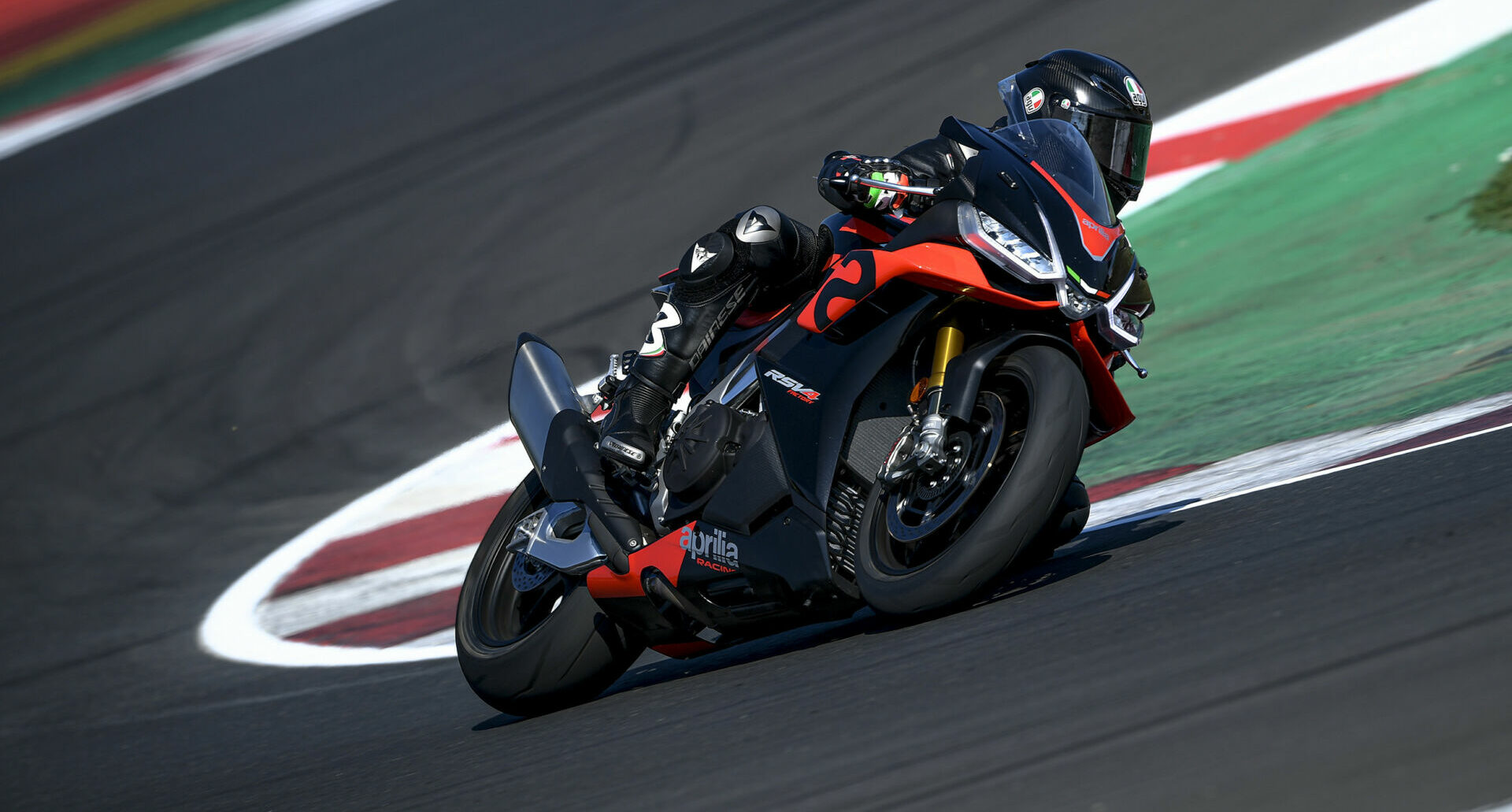 Max Biaggi in action on an Aprilia RSV4. Photo courtesy Aprilia.