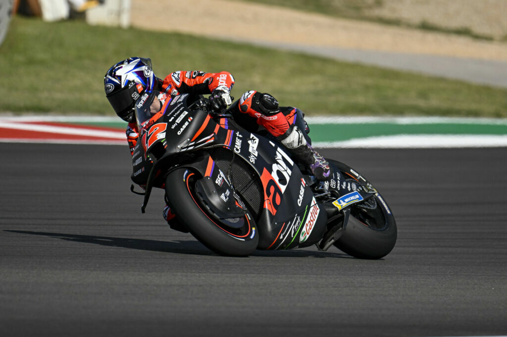 Maverick Vinales (12). Photo courtesy Aprilia.