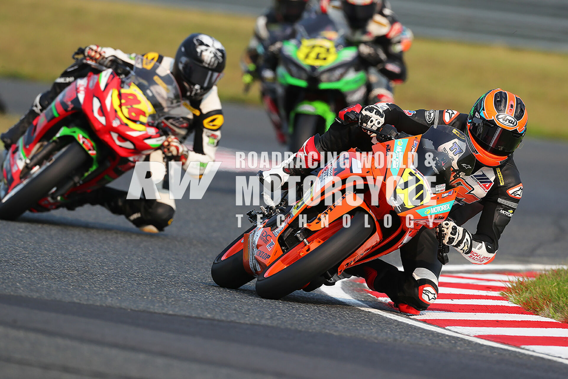 Tyler Scott (70), 16; Gus Rodio (96), 17; and Ben Gloddy (72), 16, finished 1st-3rd-2nd in 2021 MotoAmerica Junior Cup points. Photo by Brian J. Nelson.