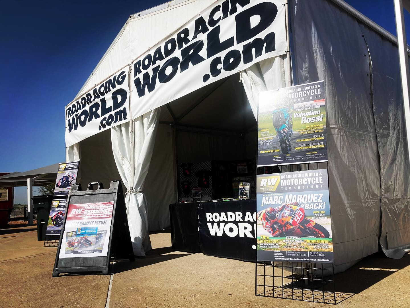 The Roadracing World booth at COTA is located near the ferris wheel and Moto Liberty. Photo by Anne Roberts.