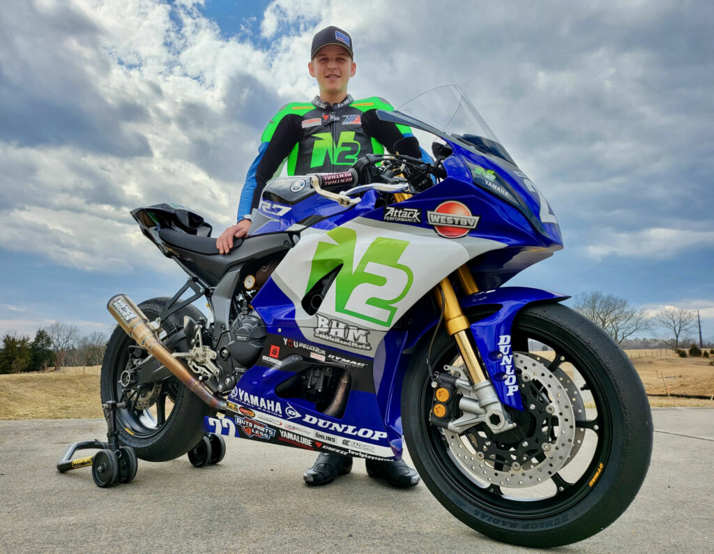 Blake Davis and his N2 Racing Yamaha YZF-R7. Photo courtesy N2 Racing.