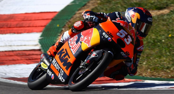 Deniz Oncu (53), as seen at Algarve International Circuit in Portugal. Photo courtesy Red Bull KTM Tech3. Deniz Oncu (53), as seen at Algarve International Circuit in Portugal. Photo courtesy Red Bull KTM Tech3.