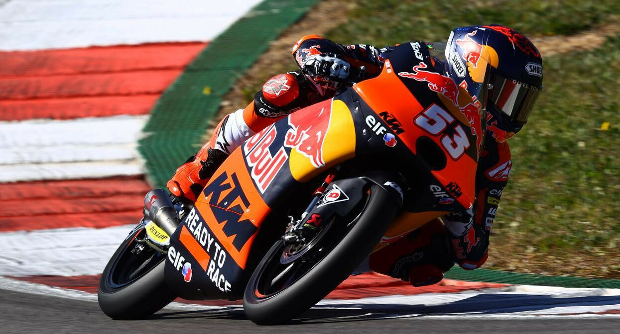 Deniz Oncu (53), as seen at Algarve International Circuit in Portugal. Photo courtesy Red Bull KTM Tech3.