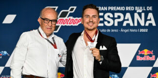 Dorna CEO Carmelo Ezpeleta (left) and MotoGP Legend Jorge Lorenzo (right). Photo courtesy Dorna.