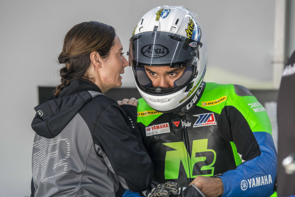 N2 Racing Crew Chief Shiloh Salopek (left) with Kevin Olmedo (right) at Road Atlanta. Photo courtesy N2 Racing.