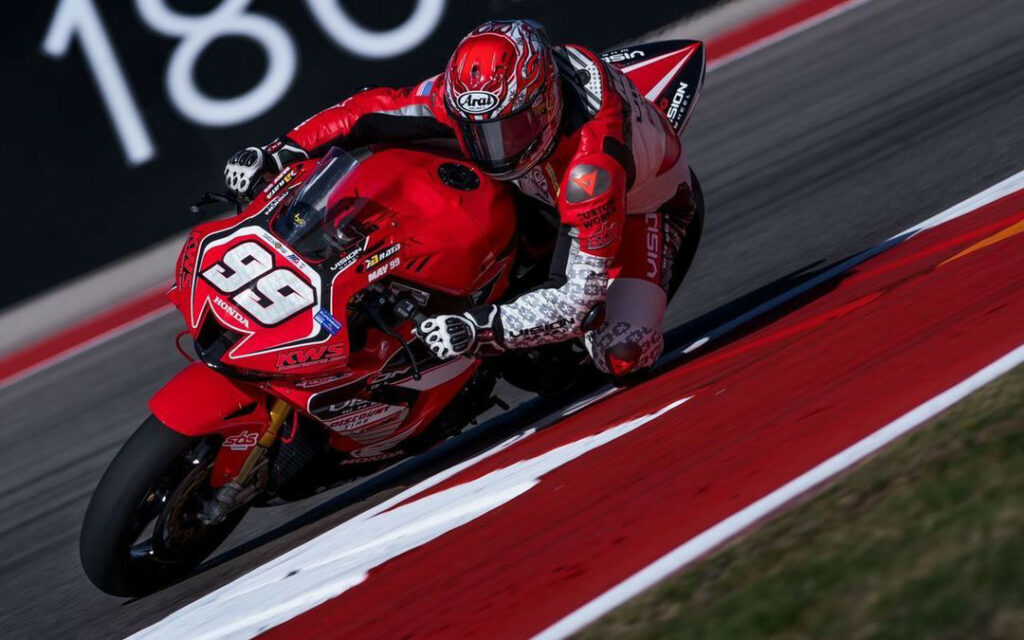 Geoff May (99), as seen at COTA. Photo by Tony Brown, courtesy Team Vision Wheel/Discount Tire/Amsoil/KWS/Honda.