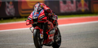 Jack Miller (43) in action at COTA. Photo courtesy Ducati.