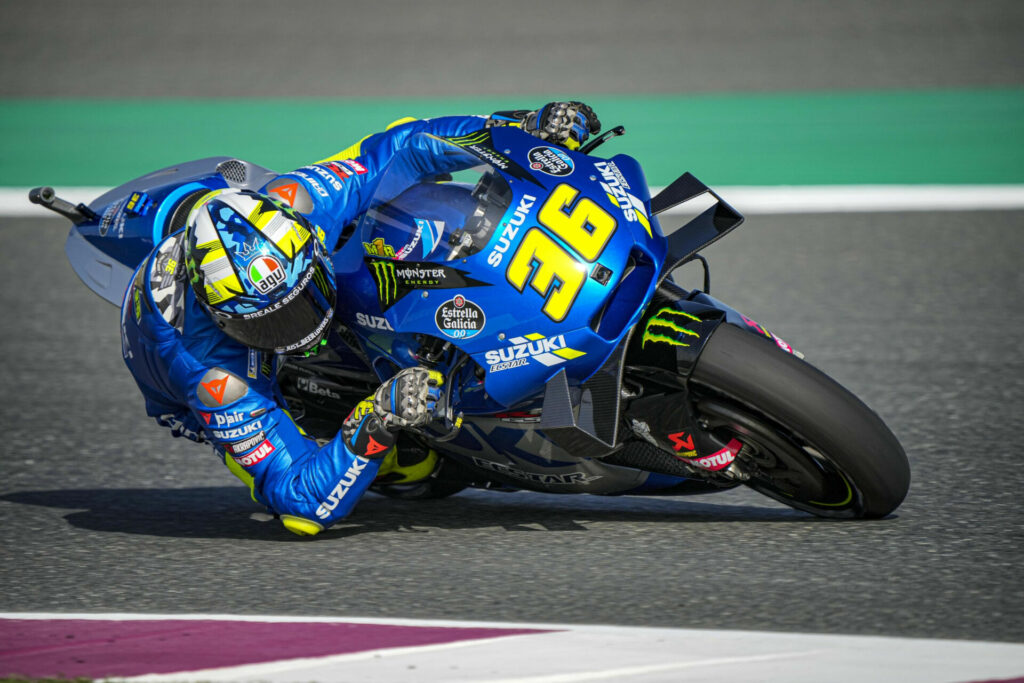 A factory MotoGP rider who has won races and the World Championship, like Joan Mir, can command an annual salary between $7-9 million USD. Photo courtesy Team Suzuki ECSTAR.