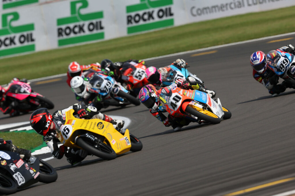 Julian Correa (40) in action during British Talent Cup Race Two at Silverstone. Photo courtesy British Talent Cup.