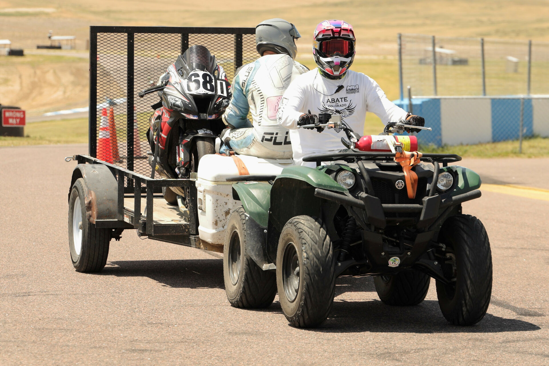 MRA crash cart and equipment supervisor Dakota Bell at work during an MRA event at High Plains Raceway. Photo courtesy MRA.