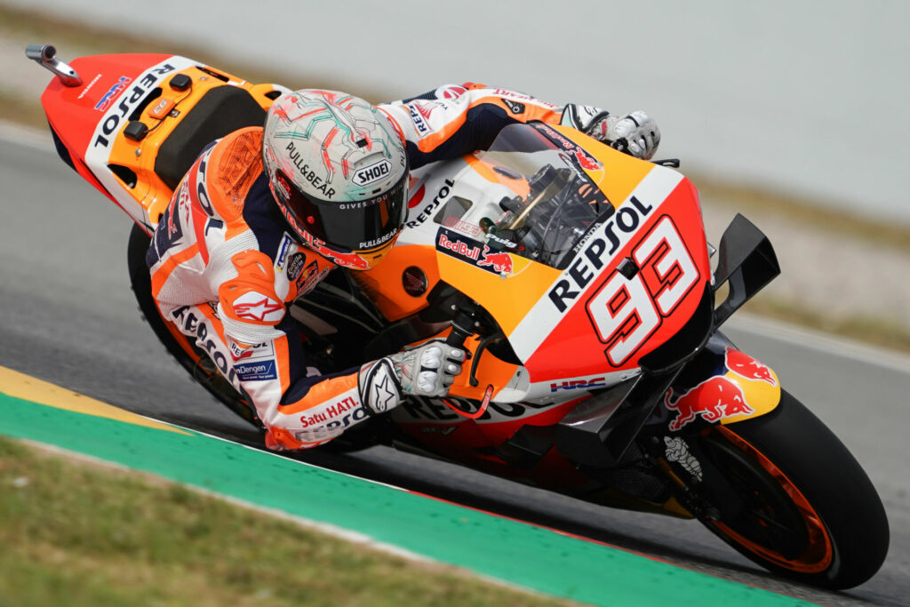 By all accounts, six-time MotoGP World Champion Marc Marquez (93) receives the largest salary in MotoGP, an estimated 15 million Euro or approximately $17 million USD each season. Photo courtesy Repsol Honda.