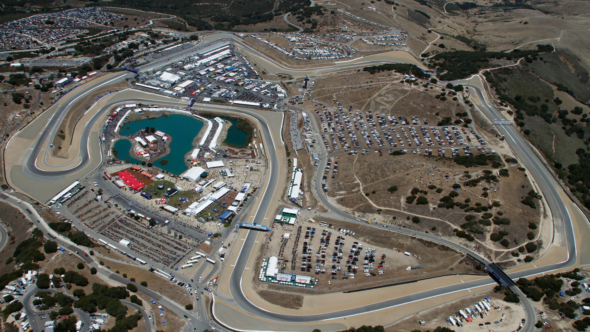 WeatherTech Raceway Laguna Seca with Turn Five located at the bottom center of the frame. Photo courtesy WeatherTech Raceway Laguna Seca.