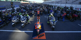 Miguel Oliveira then led the parade of MotoGP fans on a lap of Algarve International Circuit. Photo courtesy Dorna.