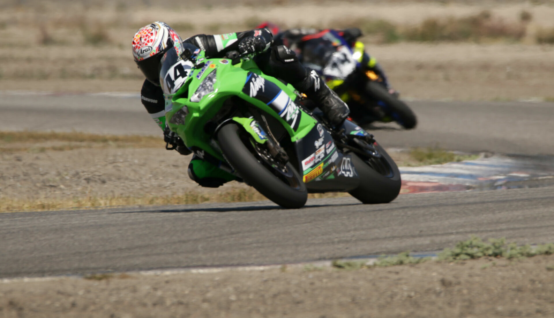 Brenden Ketelsen (44) leads Bryce Prince (74) at Buttonwillow Raceway Park. Photo by Max Klein/OxyMoronPhotography.com, courtesy AFM.