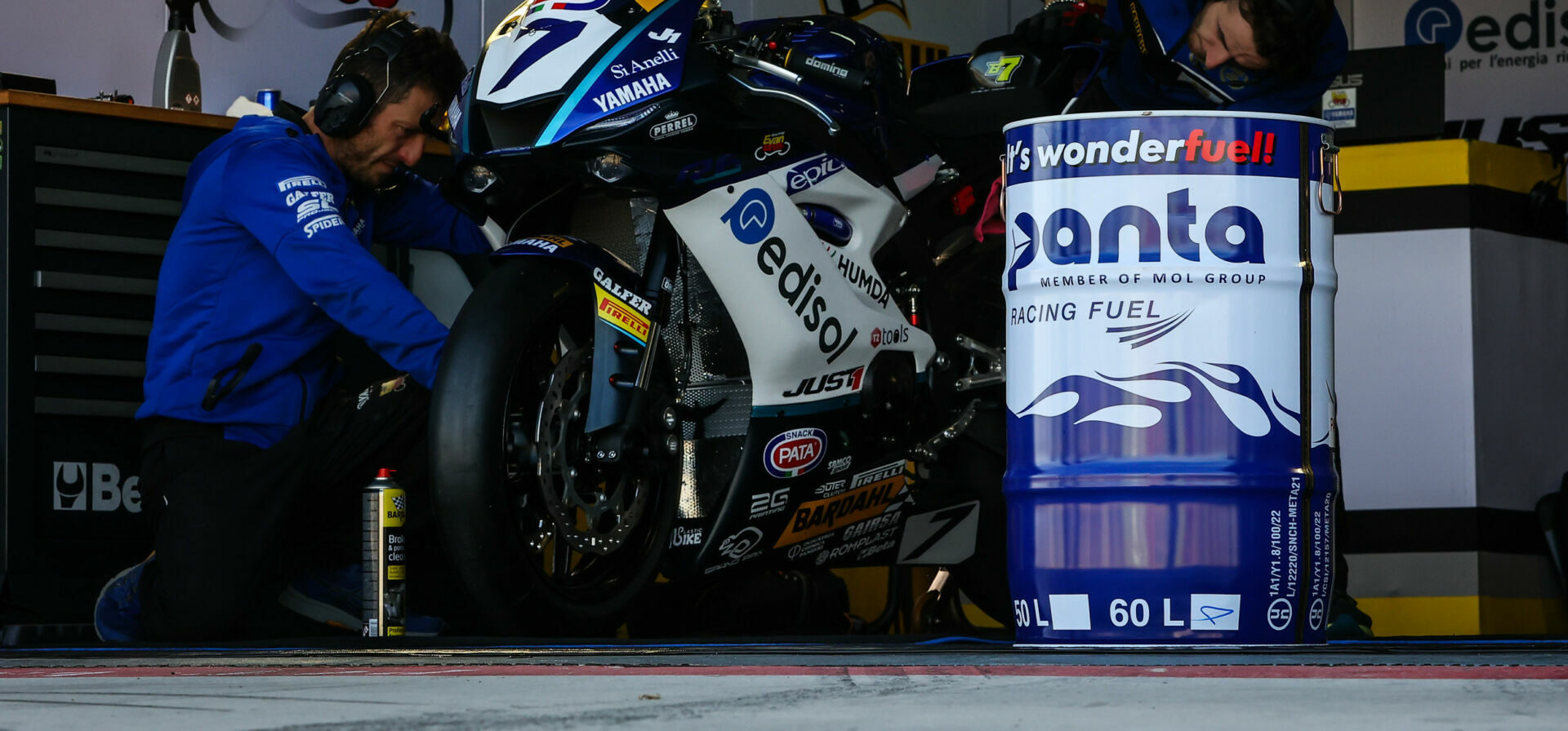 Panta Racing Fuel is the new Official Fuel Supplier of the FIM Supersport World Championship. Photo courtesy Dorna WorldSBK Press Office.