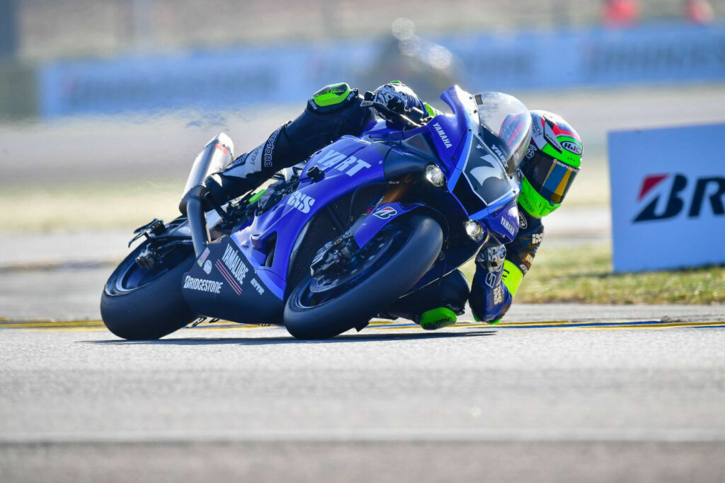 Marvin Fritz (7) at speed on the YART Yamaha. Photo courtesy Yamaha.