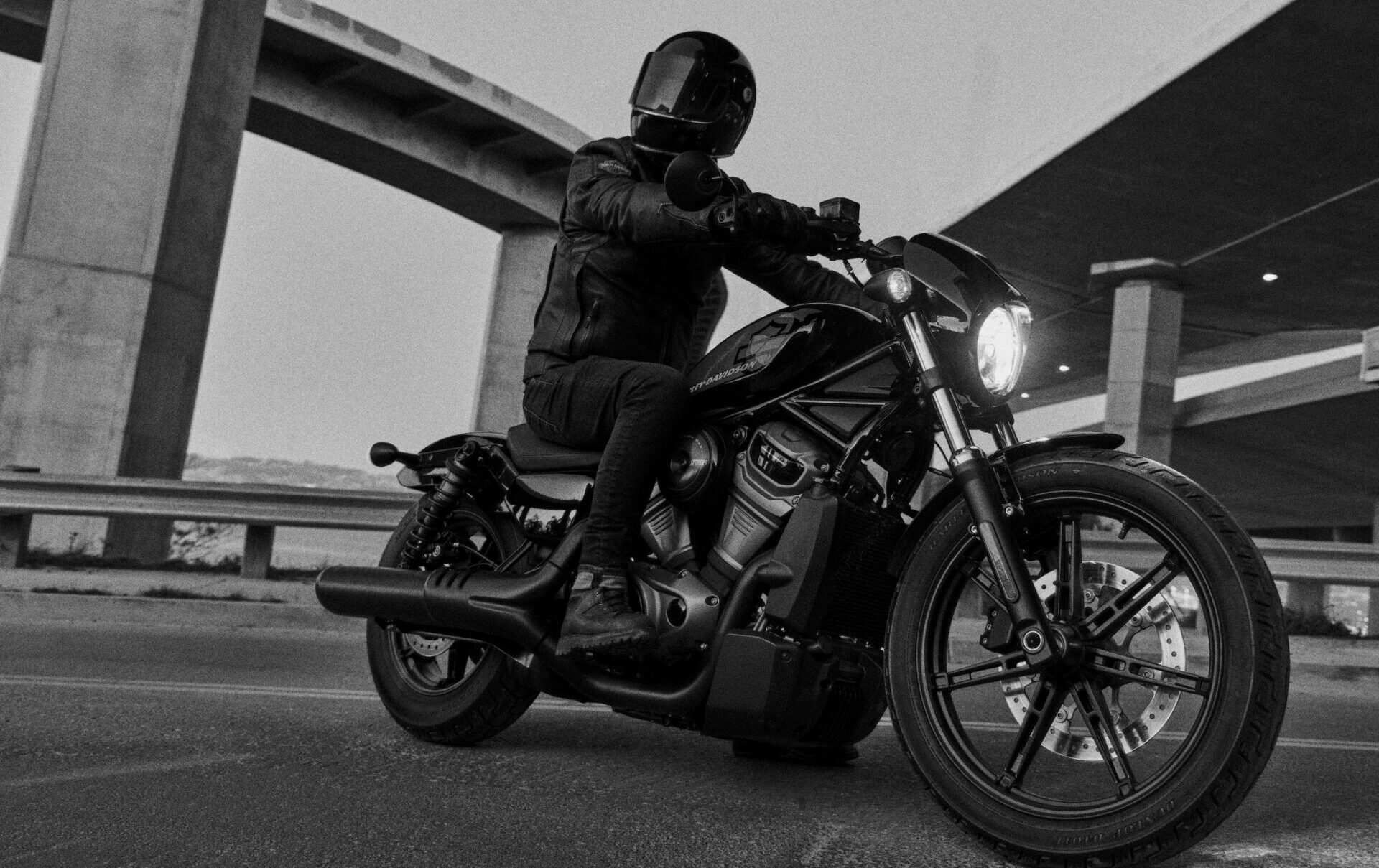A 2022 Harley-Davidson Nightster at speed. Photo courtesy Harley-Davidson.