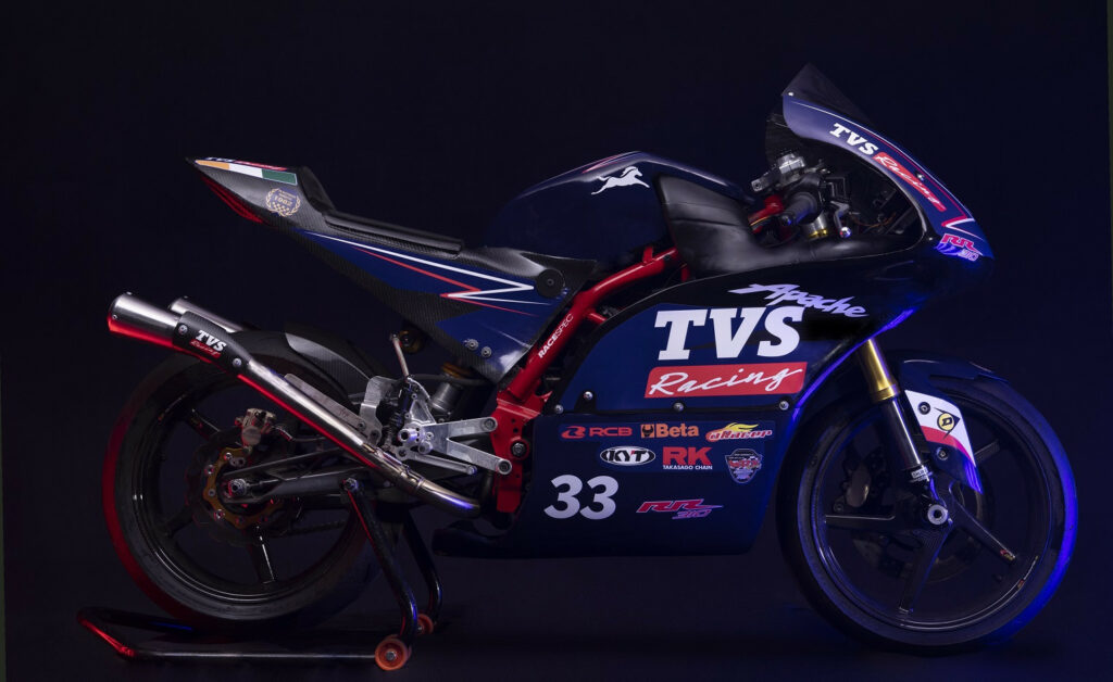 A TVS Apache RR310 spec racebike. Photo courtesy TVS.