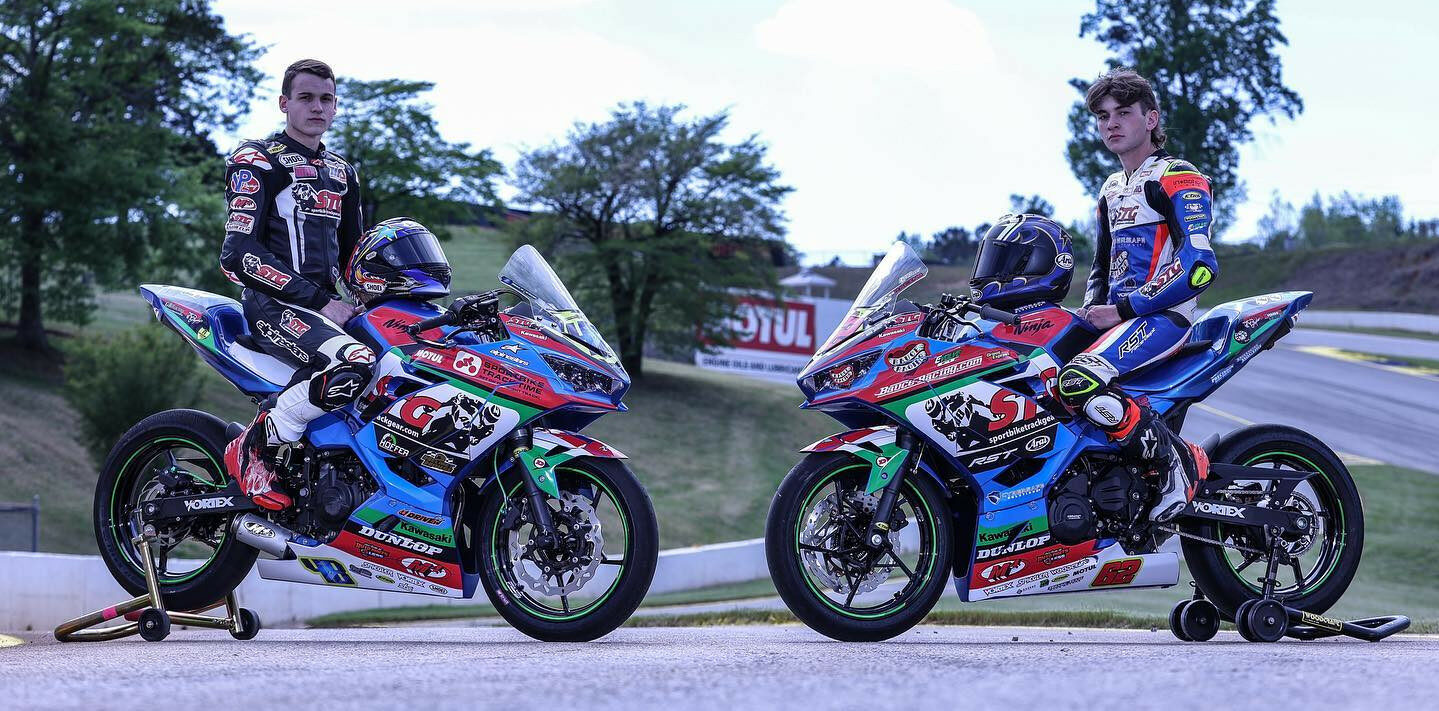 SportbikeTrackGear.com teammates Joseph LiMandri Jr. (right) and Max Van (left). Photo by Brian J. Nelson, courtesy SportbikeTrackGear.com.