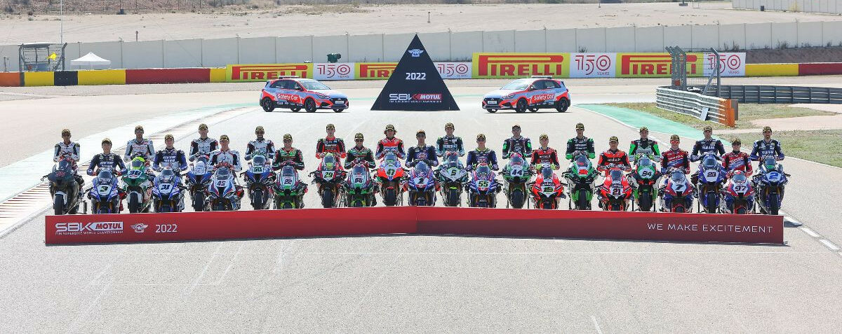 The 2022 FIM Superbike World Championship field. Photo courtesy Dorna WorldSBK Press Office.