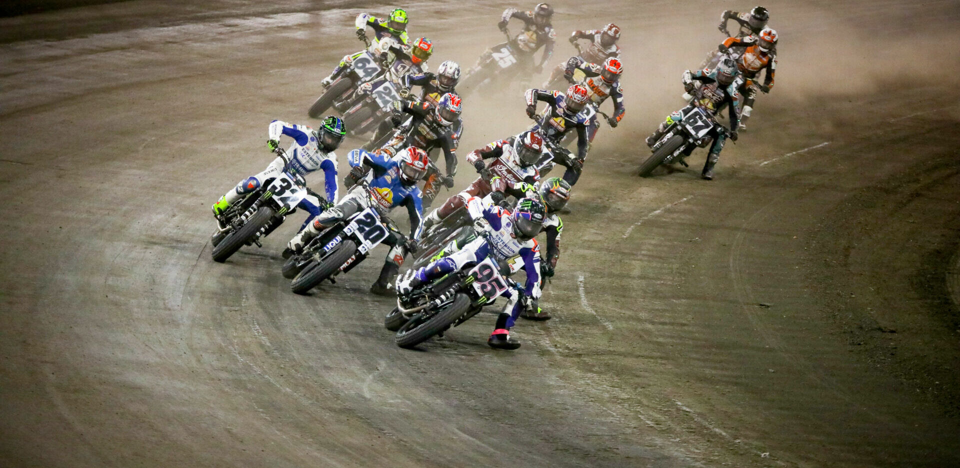 The start of the AFT SuperTwins main event at the Texas Half-Mile. Photo by Scott Hunter, courtesy AFT.