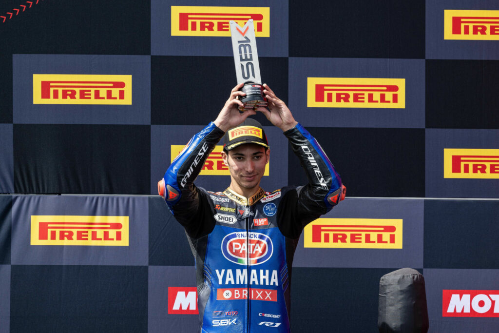 Toprak Razgatlioglu finished third in Race One. Photo courtesy Yamaha.