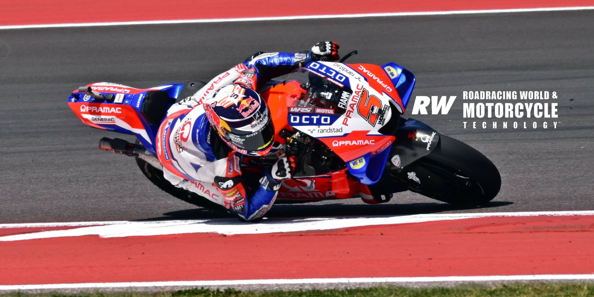 With three races complete in the season, the satellite Ducati Pramac team has both of its riders in the top 10 in points, ahead of the factory team. Johann Zarco (5) continued Pramac's string of solid performances by topping the second practice session with the fastest time of the day, a 2:02.542, more than a second quicker than the race lap record of 2:03.575 set by Marc Marquez in 2014. Photo by Michael Gougis.