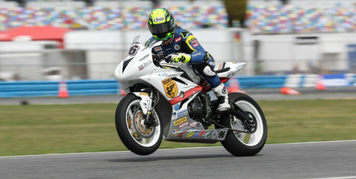 Pirelli-sponsored racer Brandon Paasch (96) at the 2022 Daytona 200. Photo courtesy Pirelli.
