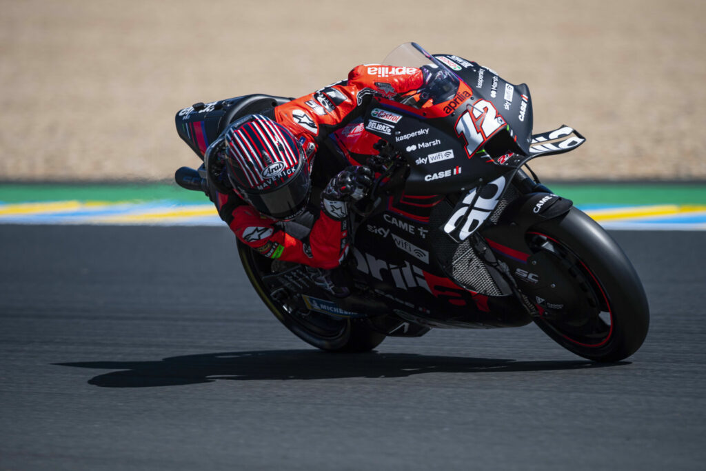 Maverick Vinales (12). Photo courtesy Aprilia.