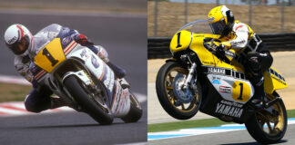 (Clockwise from top left) Eddie Lawson, King Kenny Roberts, Bubba Shobert will join host Wayne Rainey for "Rainey's Ride To The Races," July 9, on the Monterey Peninsula in conjunction with the GEICO MotoAmerica Superbike Speedfest at Monterey at WeatherTech Raceway Laguna Seca. Photos by Gold & Goose and Henny Ray Abrams, courtesy MotoAmerica.