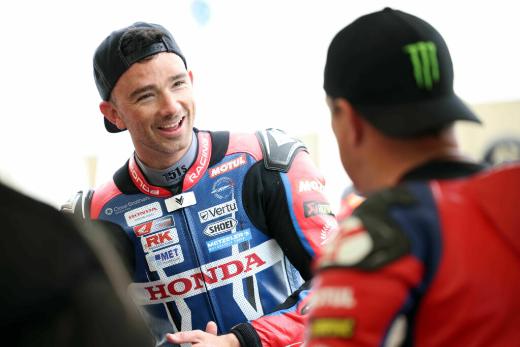 Glenn Irwin (left) at the North West 200. Photo courtesy North West 200 Press Office.