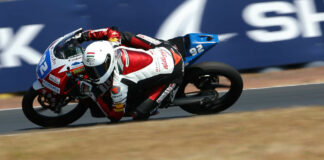 Rossi Moor (92) in action Friday at Le Mans. Photo courtesy Northern Talent Cup.