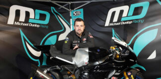 Michael Dunlop and his Hawk Racing Suzuki GSX-R1000R Superbike. Photo courtesy North West 200 Press Office.