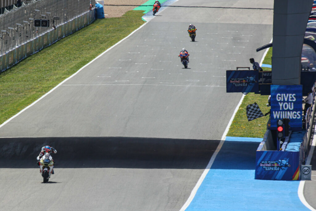 Ai Ogura (79) led the Moto2 race at Jerez from start to finish. Photo courtesy Dorna.