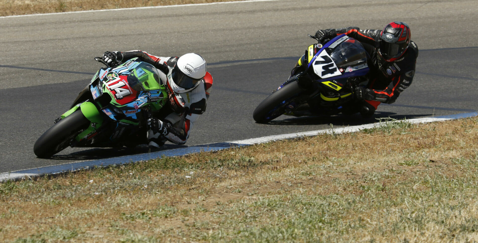 Andrew Lee (14) and Bryce Prince (74) racing at the AFM event at Thunderhill Raceway Park. Photo by James Carson-Oxymoron Photography, courtesy AFM.