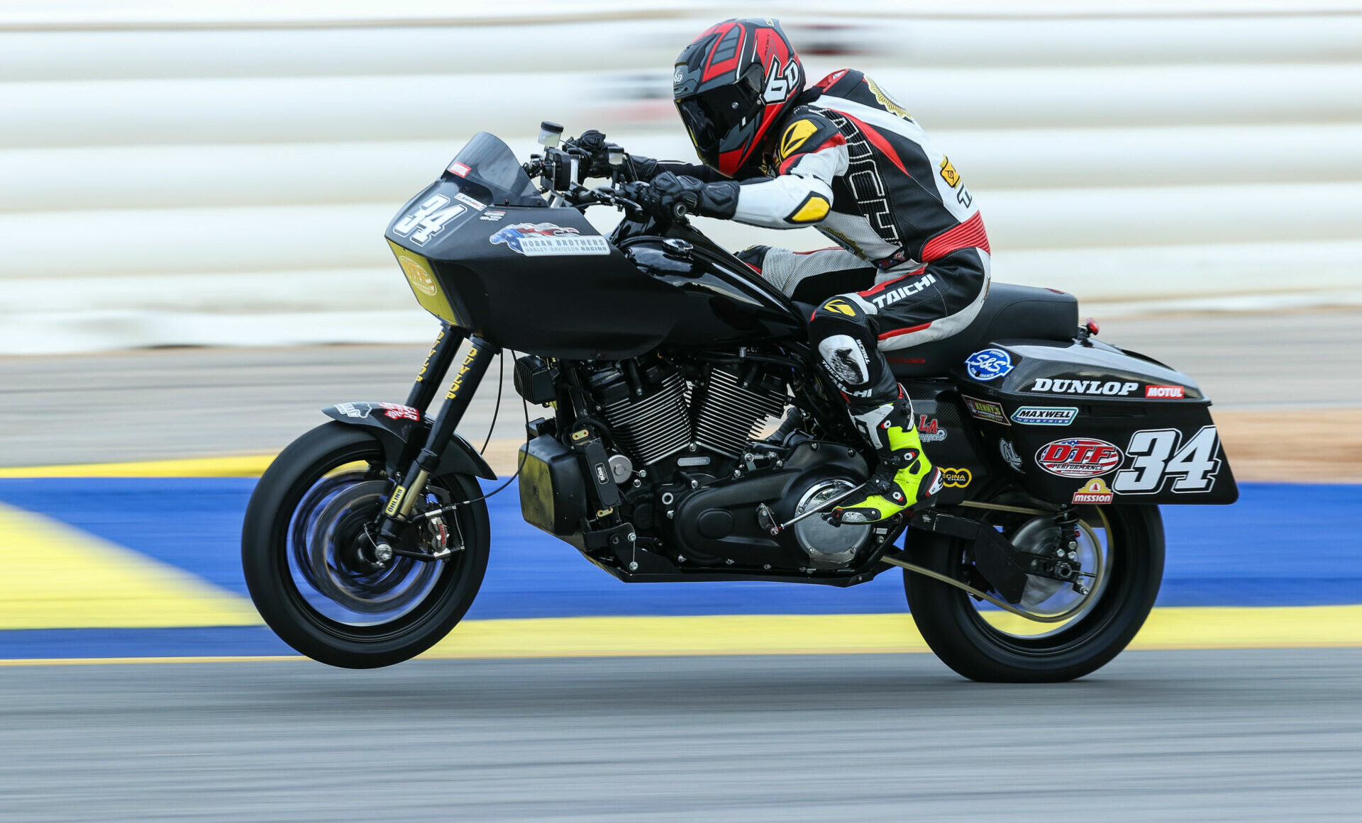 Michael Barnes (34) at speed on his Hoban Brothers Racing Harley-Davidson Road Glide at Road Atlanta in 2021. Photo by Brian J. Nelson.