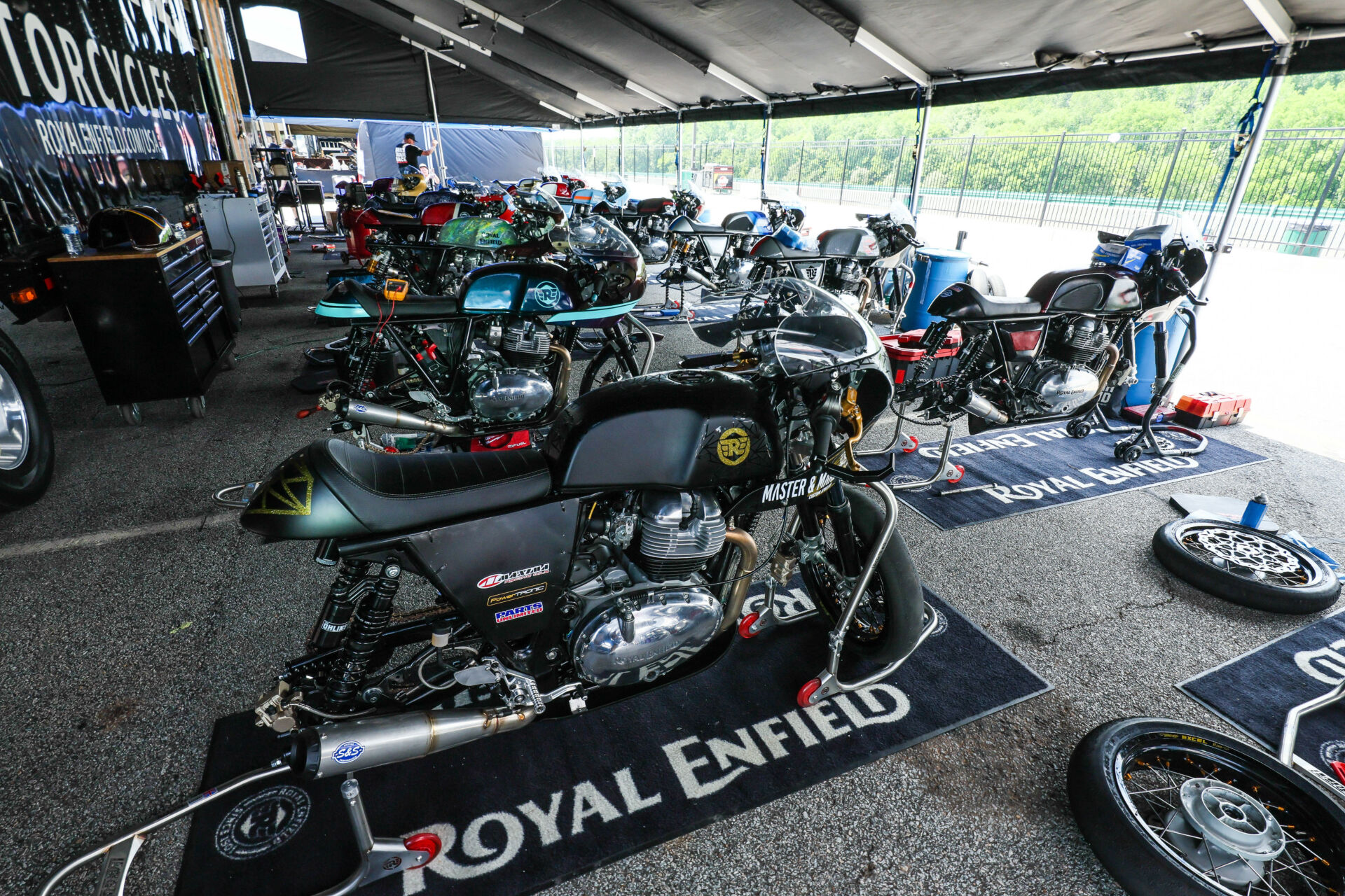 The Royal Enfield Build. Train. Race. pit area at VIRginia International Raceway. Photo by Brian J. Nelson.