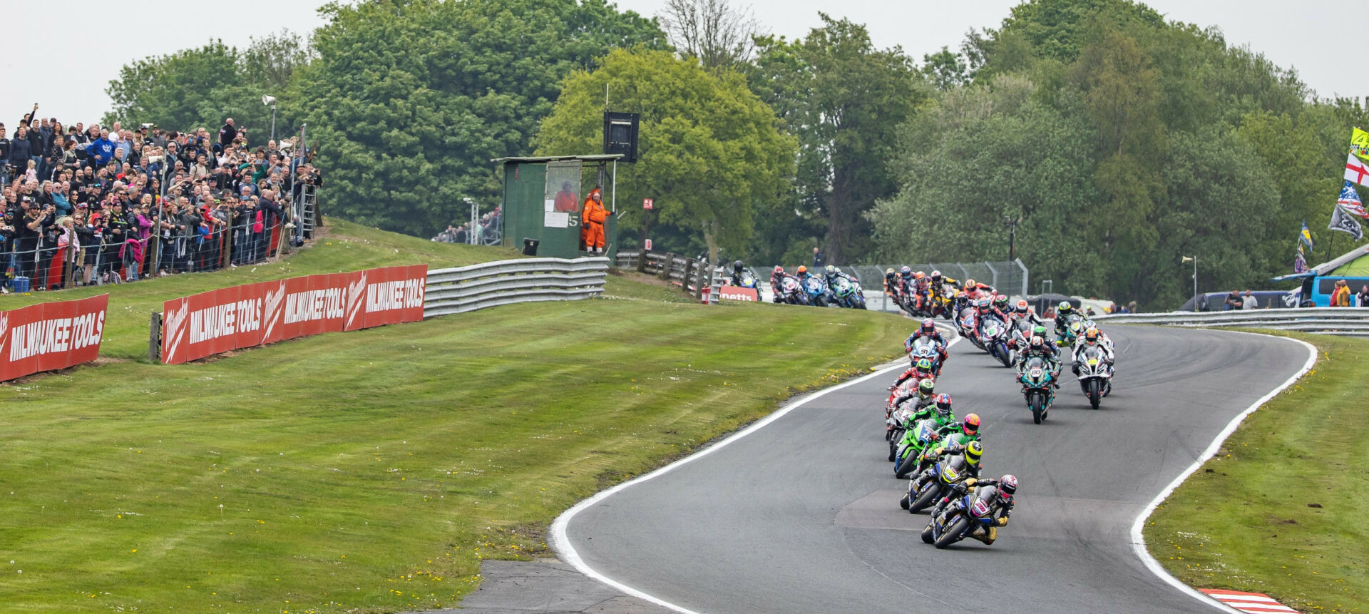 The start of a British Superbike race Monday at Oulton Park. Photo courtesy MSVR.