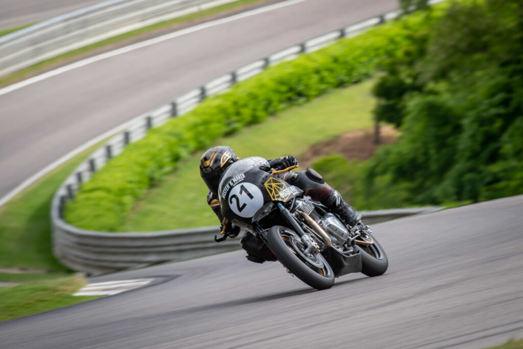 Bridgette LeBer (21) is crossing over from the BTR Flat Track side, where she raced the 2021 season. Photo by Jen Muecke, courtesy Royal Enfield.