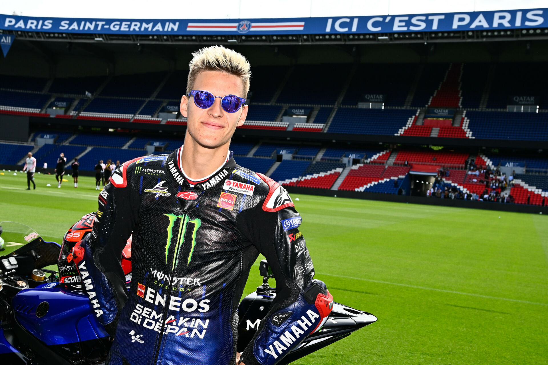 Fabio Quartararo at Parc des Princes, home of the Paris Saint-Germain professional soccer/football team. Photo courtesy Dorna.