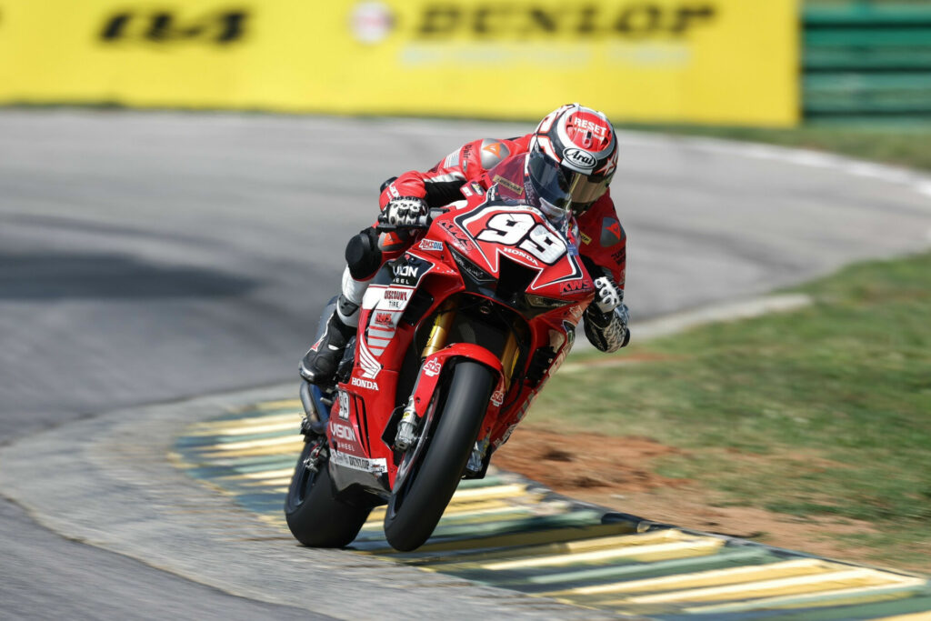 Geoff May (99) in action at VIR. Photo courtesy Geoff May Racing.