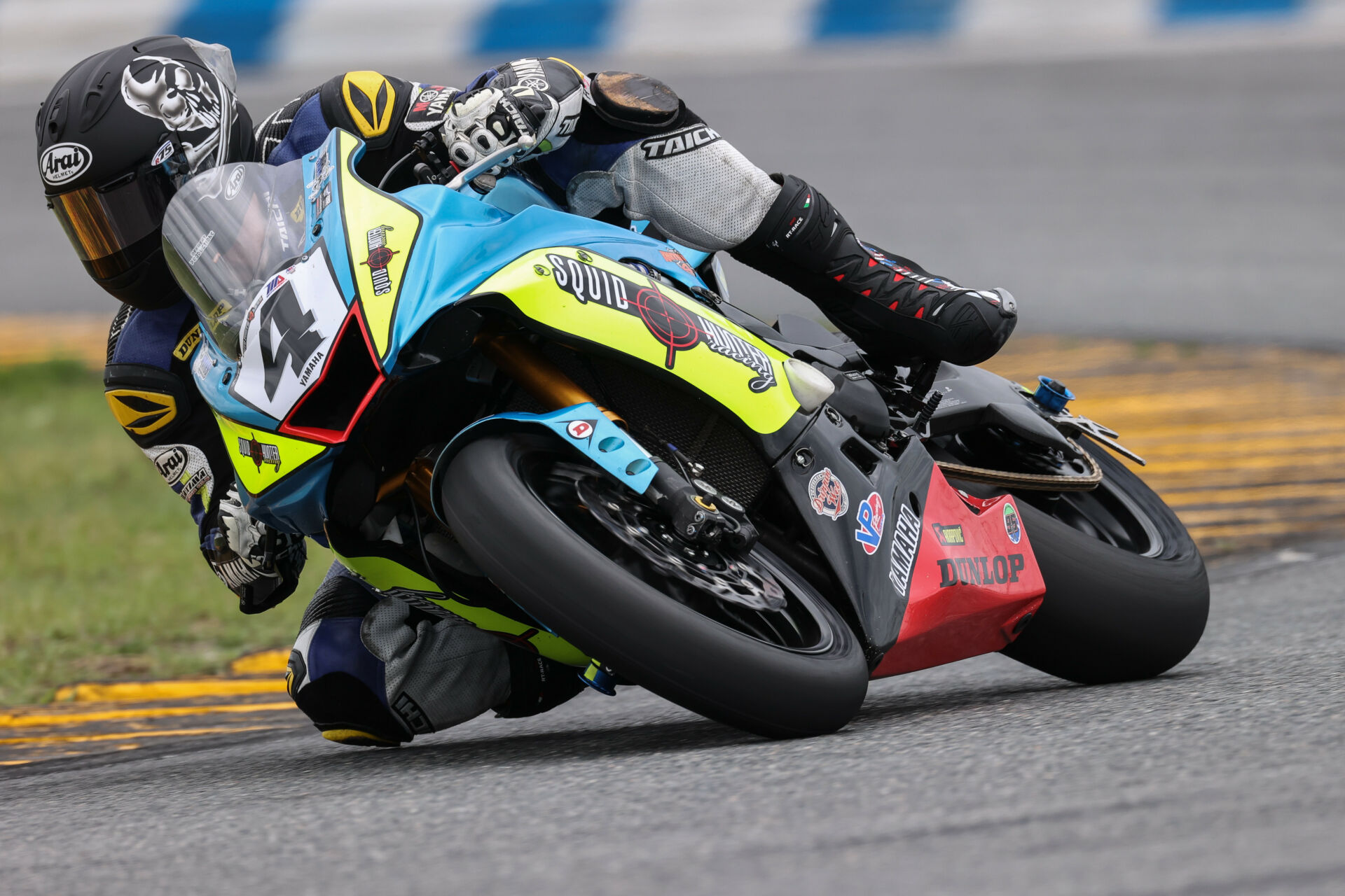 Josh Hayes (4) on the Squid Hunter Racing Yamaha YZF-R6 at Daytona. Photo by Brian J. Nelson.