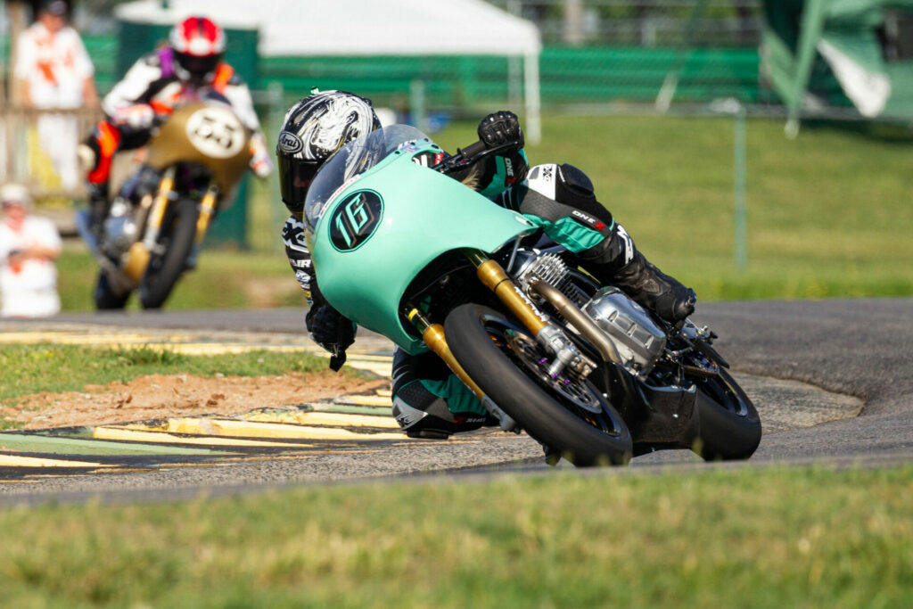 Kayleigh Buyck had her share of drama, including a crash in Q2 that left her scrambling to prep her bike for the main race, but rode to a near flawless victory. Photo courtesy Royal Enfield North America.